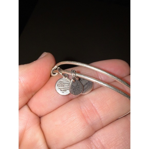 Alex and Ani Spiritual Armor Cross Expandable Bangle Bracelet Silver Tone - Picture 4 of 10
